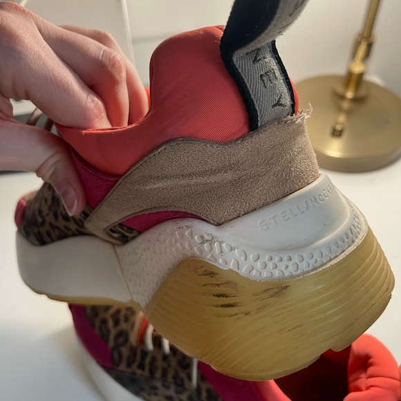 Stella McCartney cheetah pink and orange sneakers - Picture 3 of 5